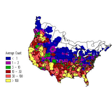 American Coot winter distribution map