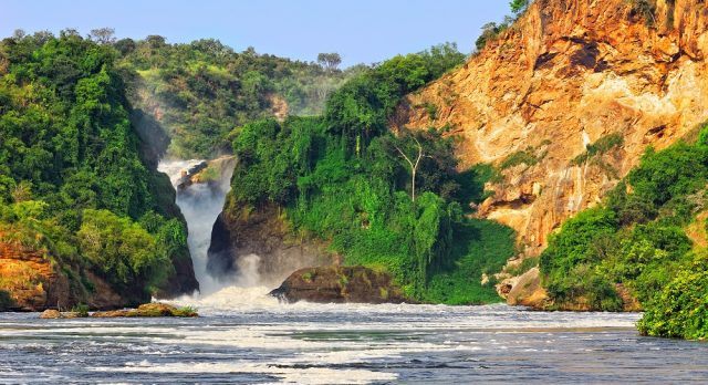 The Murchinson falls that lead to the Nile