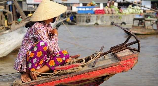 Frau im Mekong Delta