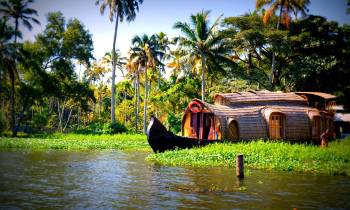 a small boat in a body of water