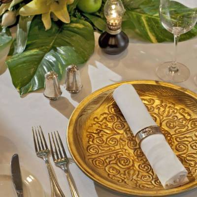 a table with wine glasses