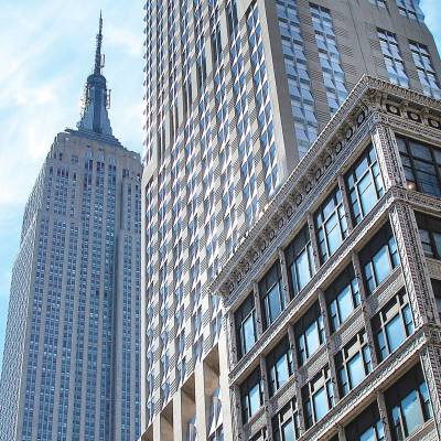 a view of a tall building