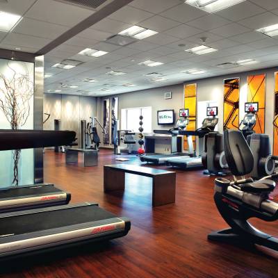 a room filled with furniture and a flat screen tv
