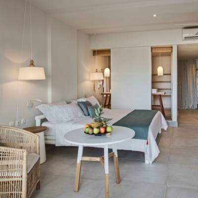 a room filled with furniture and a table