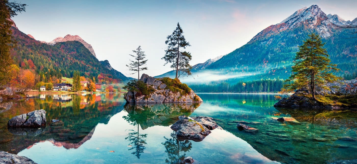 Enchanting Travels Germany Tours Beautiful autumn scene of Hintersee lake. Enchanting Travels Germany Tours Beautiful autumn scene of Hintersee lake.