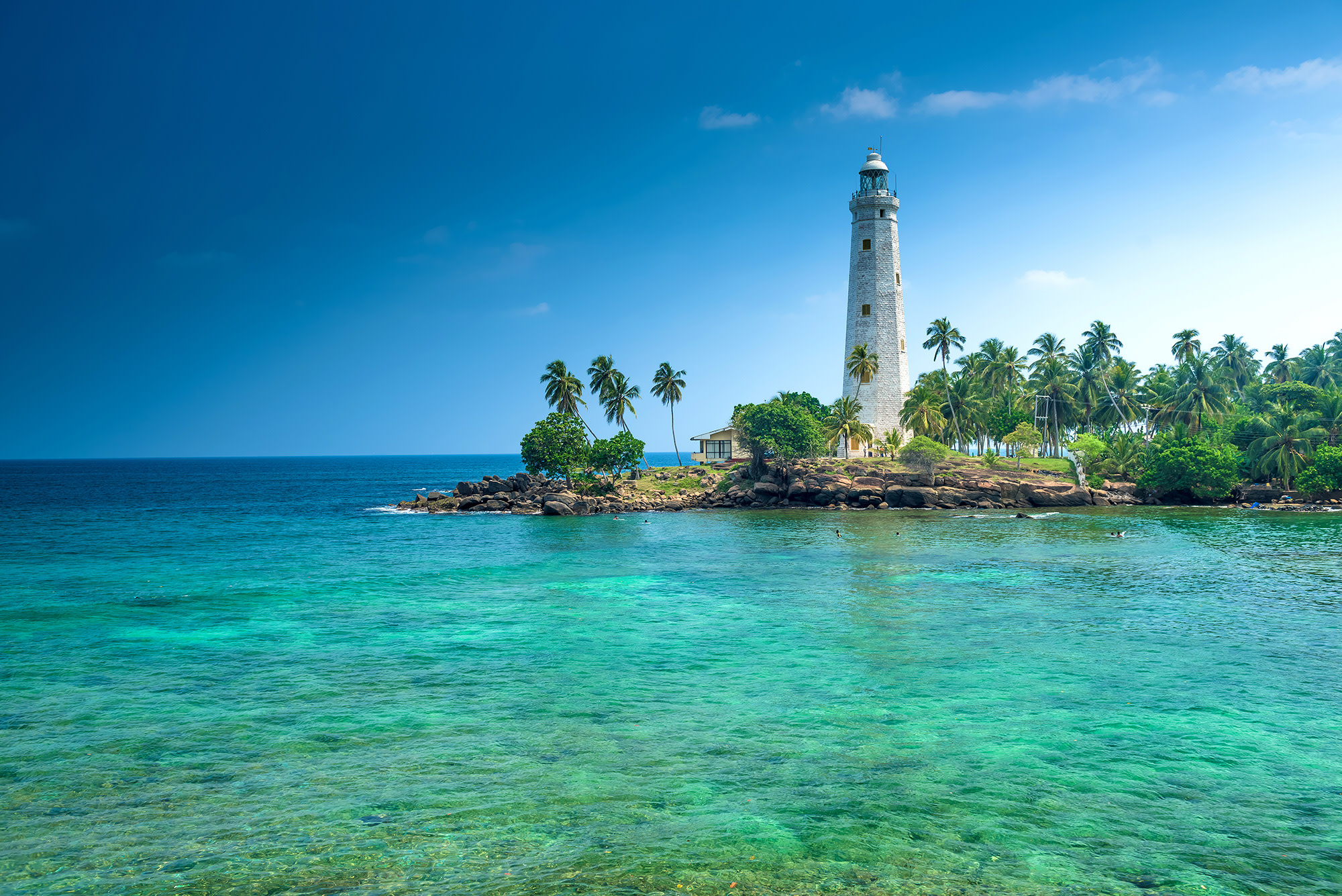 Beautiful-beach-and-lighthouse-in-SriLanka-Asia