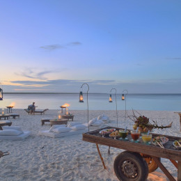 Romantic dinner at the beach at hotel Mnemba Island Lodge, Zanzibar, Tanzania - Perfect for Winter travel