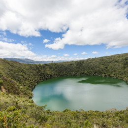 Guatavita, Bogota / Colombia - September 27. 2017: Lagoon of Gua