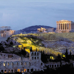 Akropolis in der Abenddämmerung, Griechenland