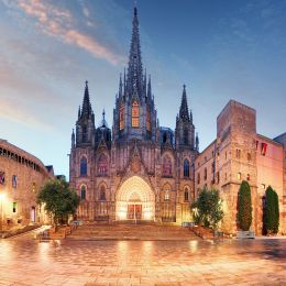 Gothic Barcelona Cathedral at night Spain, Europe Tours