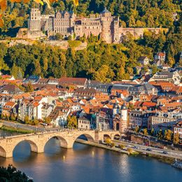 View on Heidelberg at autumn, Germany, Europe