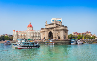 Enchanting Travels India Tours - Gateway of India and boats as seen from the Mumbai Harbour