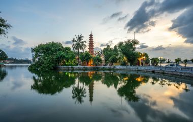 Tran Quoc pagoda, the oldest temple in Hanoi, Vietnam