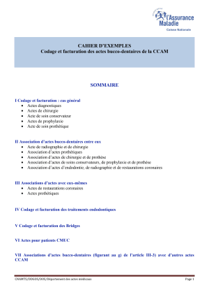 Ccam actes dentaires formation cahier d exemples ccam dentaire zxljtv - Eugenol