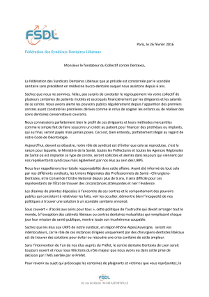 Lettre collectif dentexia xfzgx3 - Eugenol