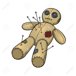 Poupée vaudou pop art illustration vectorielle rétro image isolée sur fond blanc imitation de style bande hq7ibb - Eugenol