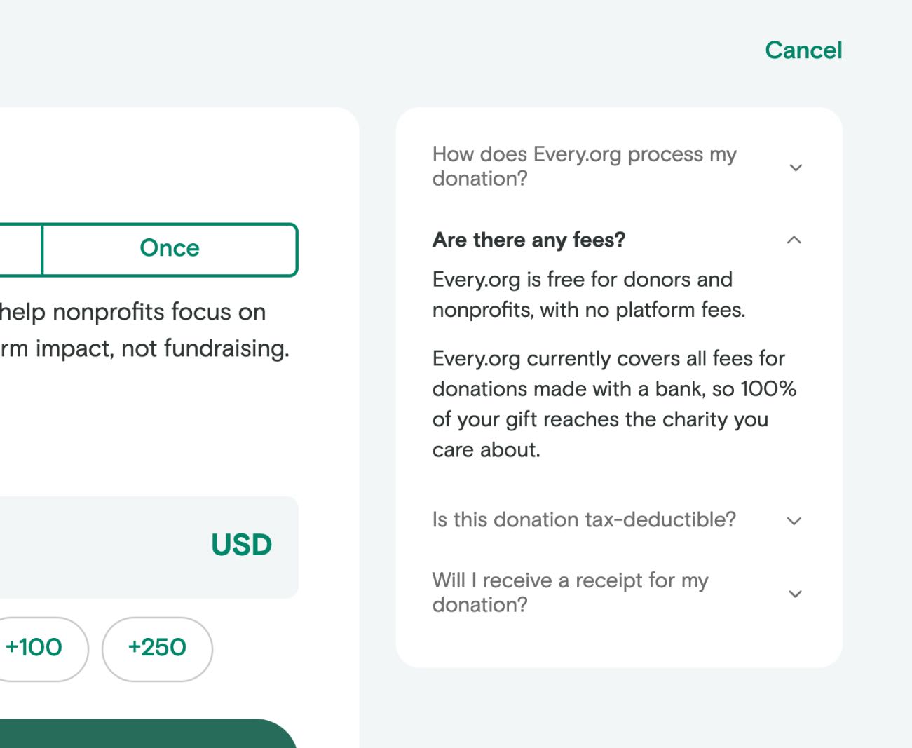 New donate flow designs and tipping