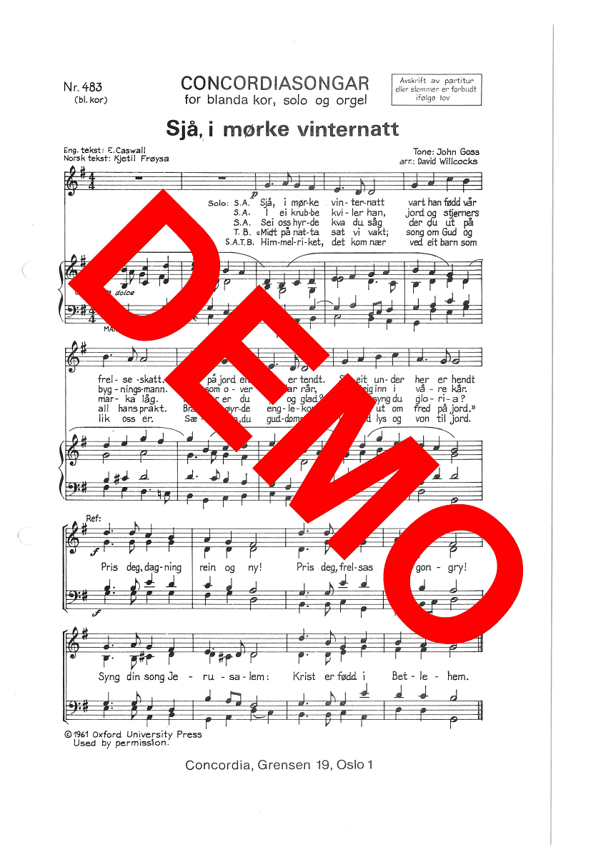 Sjå, i mørke vinternatt - SATB | Notebutikken