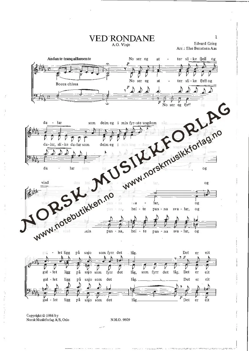 Ved Rondane - SATB | Notebutikken