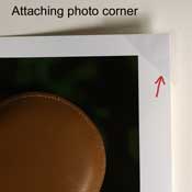 how to use photo corner to mount
                    photo in picture frame