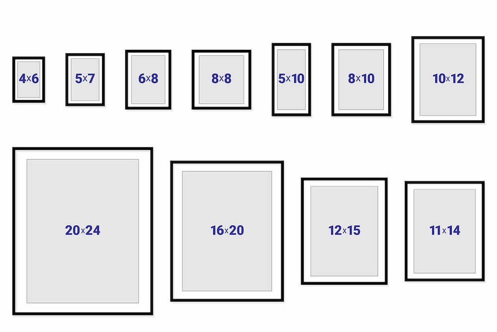 standard large format photo print sizes