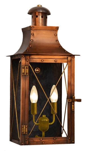 Terra Gas or Electric Copper Lantern with Coach Bars ...