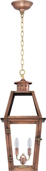 Acadian Hanging Chain Copper Lantern by Primo
