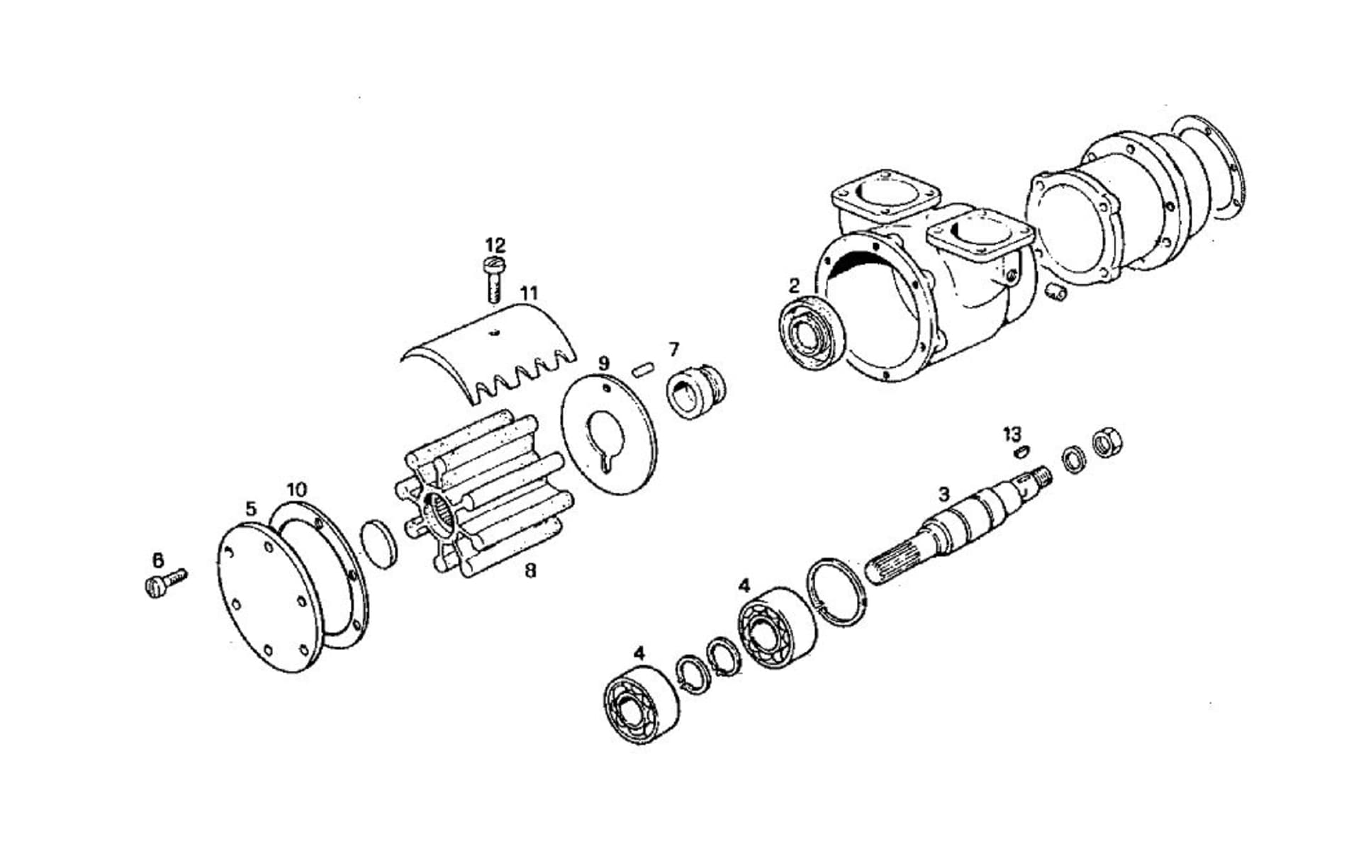 SEA WATER PUMP (COMPONENTS)