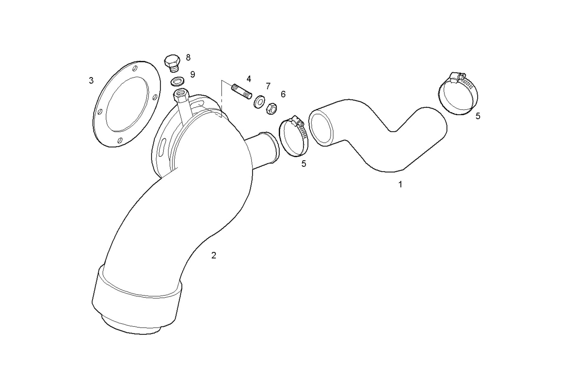 GAS-WATER MIXER WITH STERN OUTLET