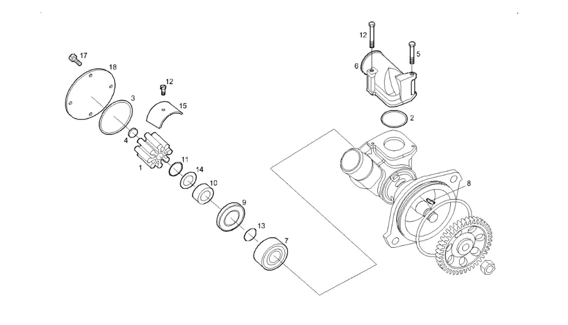 SEA WATER PUMP (COMPONENTS)