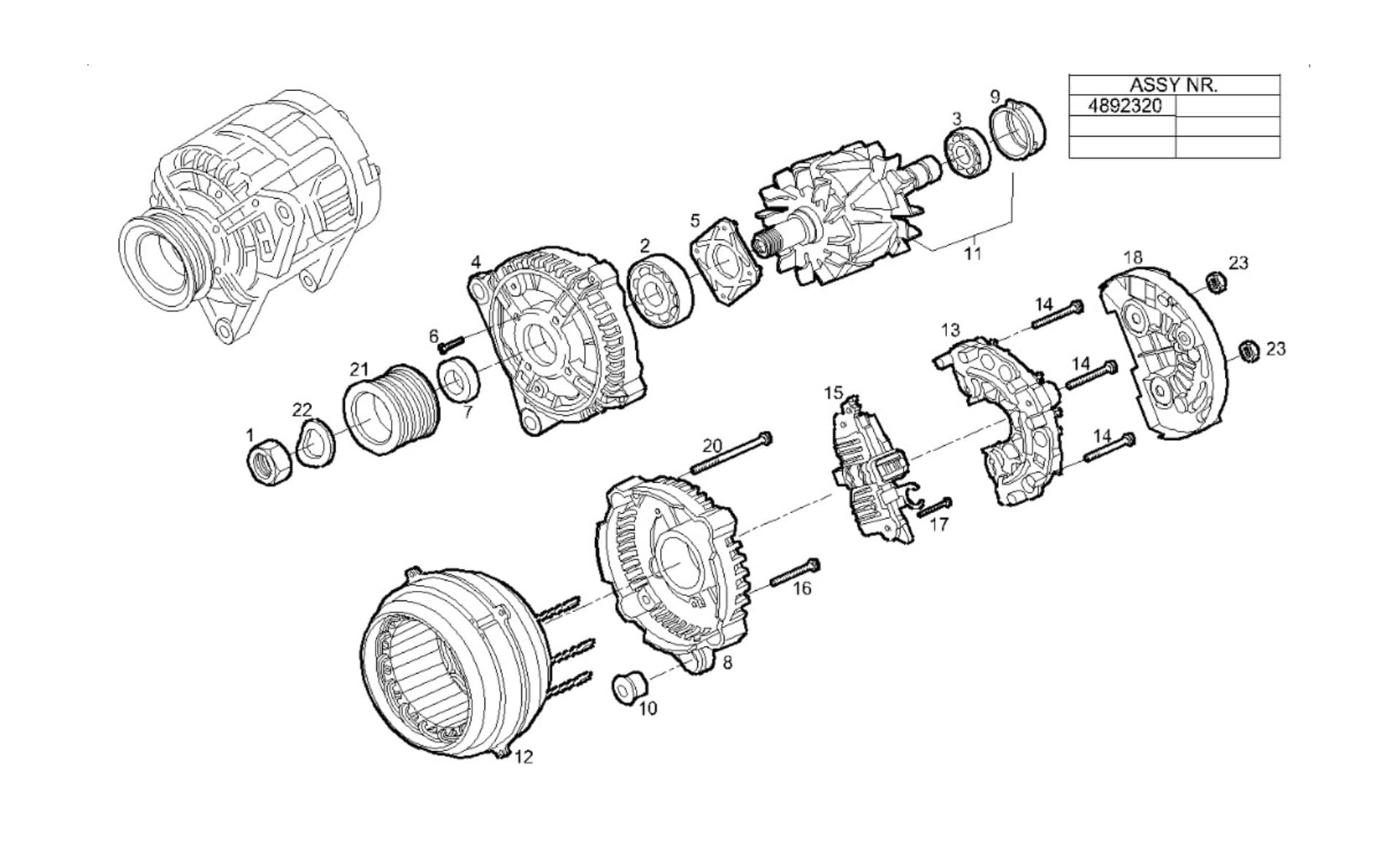 ALTERNATOR 24V 90A W