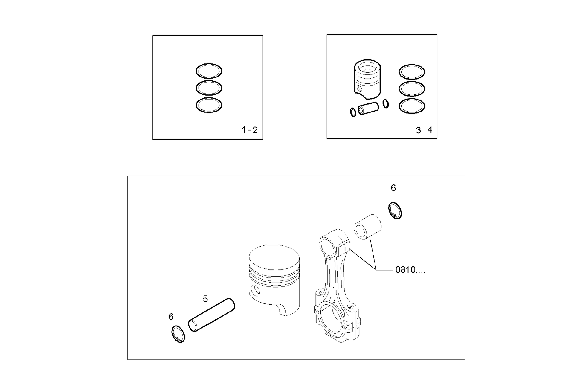 PISTON ASSY - PISTON RINGS - PISTON PIN