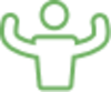 icon of a person with their arms up icon of a person with their arms up