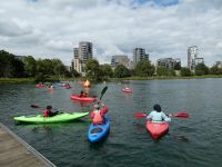 group in kayaks at west reservoir group in kayaks at west reservoir