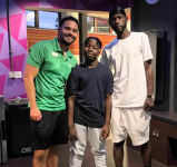 Nick, Kayden and Kayden's dad in the gym