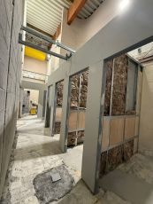 The image shows the building work progress in the centre