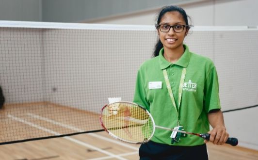 female staff member badminton 