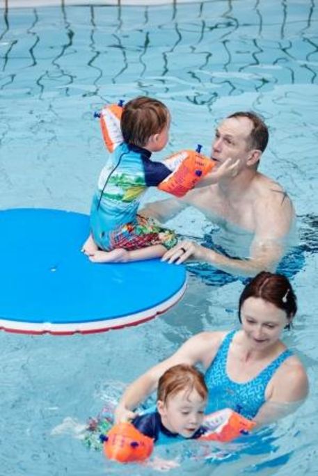 Family swimming