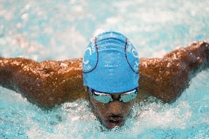 South Croydon Swim Club swimmer swimming close up