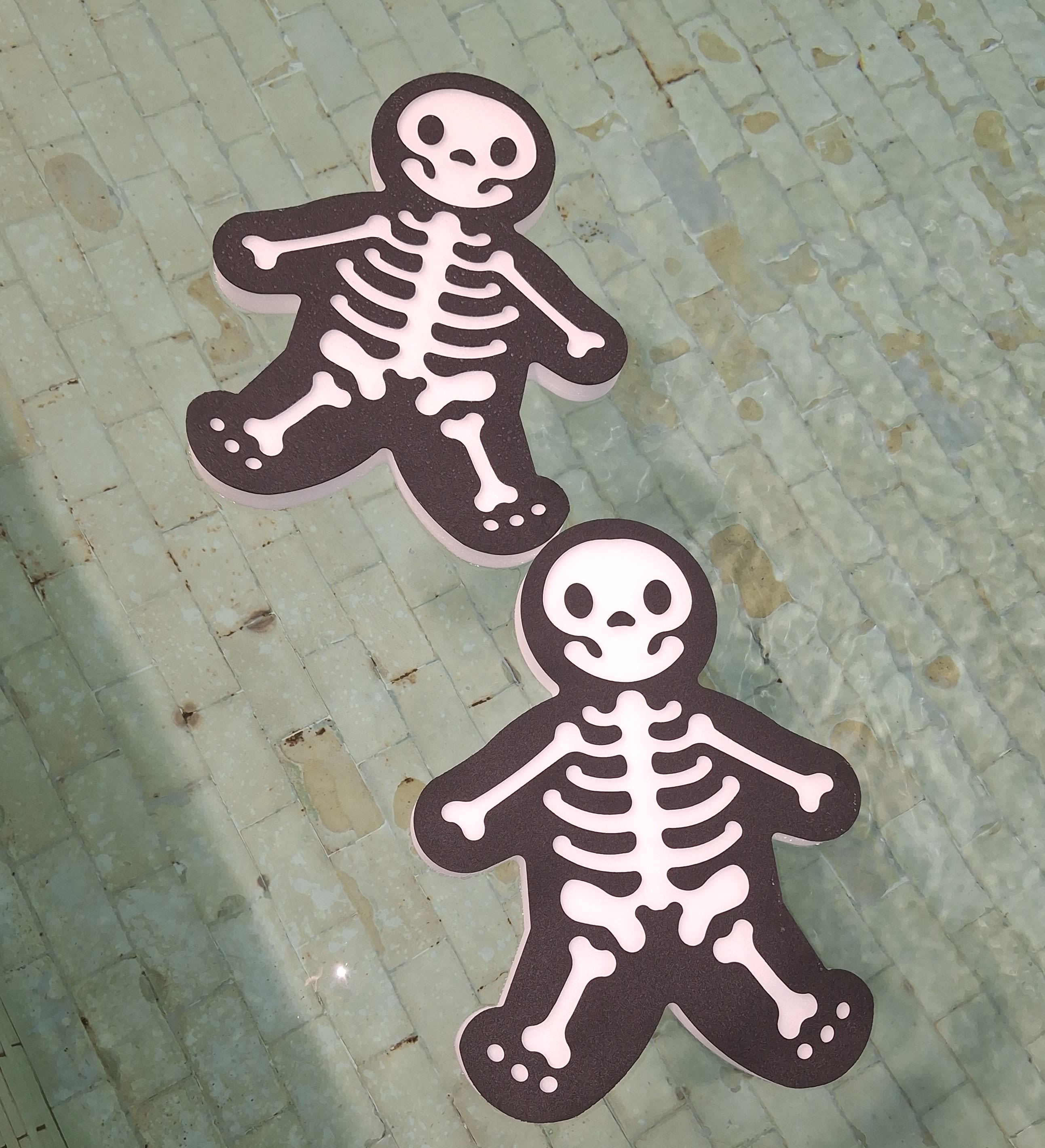 Pool with Skeleton Floats 