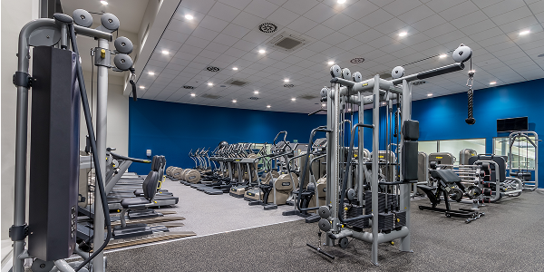 a view of the strength gym at East Manchester free weights and exercise machines