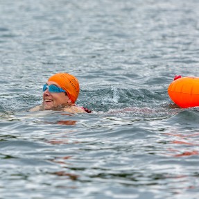 Woman swimming in West Reservoir