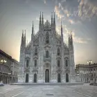 View of the Gothic Duomo Cathedral in Milan