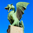 A Bronze Statue of a Winged Dragon