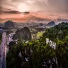 Areal view of Ipoh at sunset