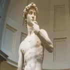 Vertical Closeup of David sculpture in Florence Italy