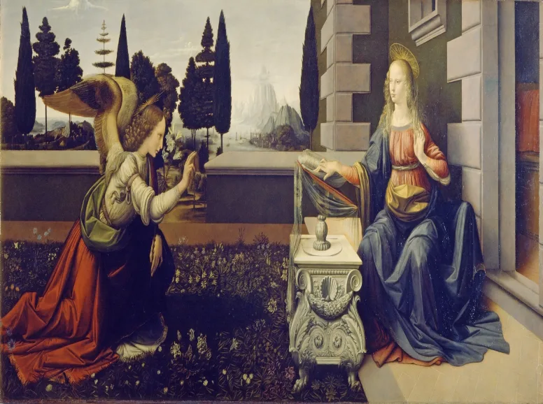 Annunciation Angel Painting in Florence Italy