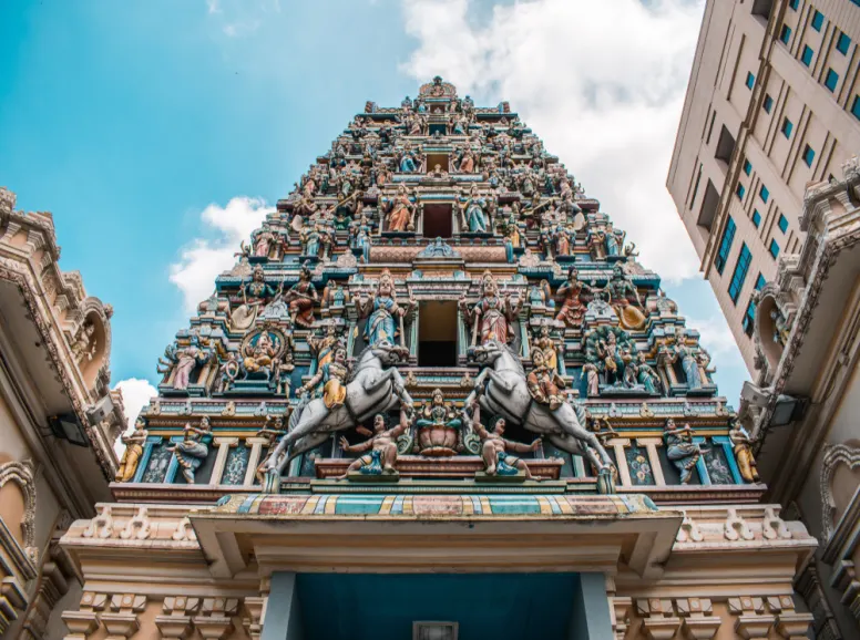 Facade of Sri Mahamariamman temple in Chinatown