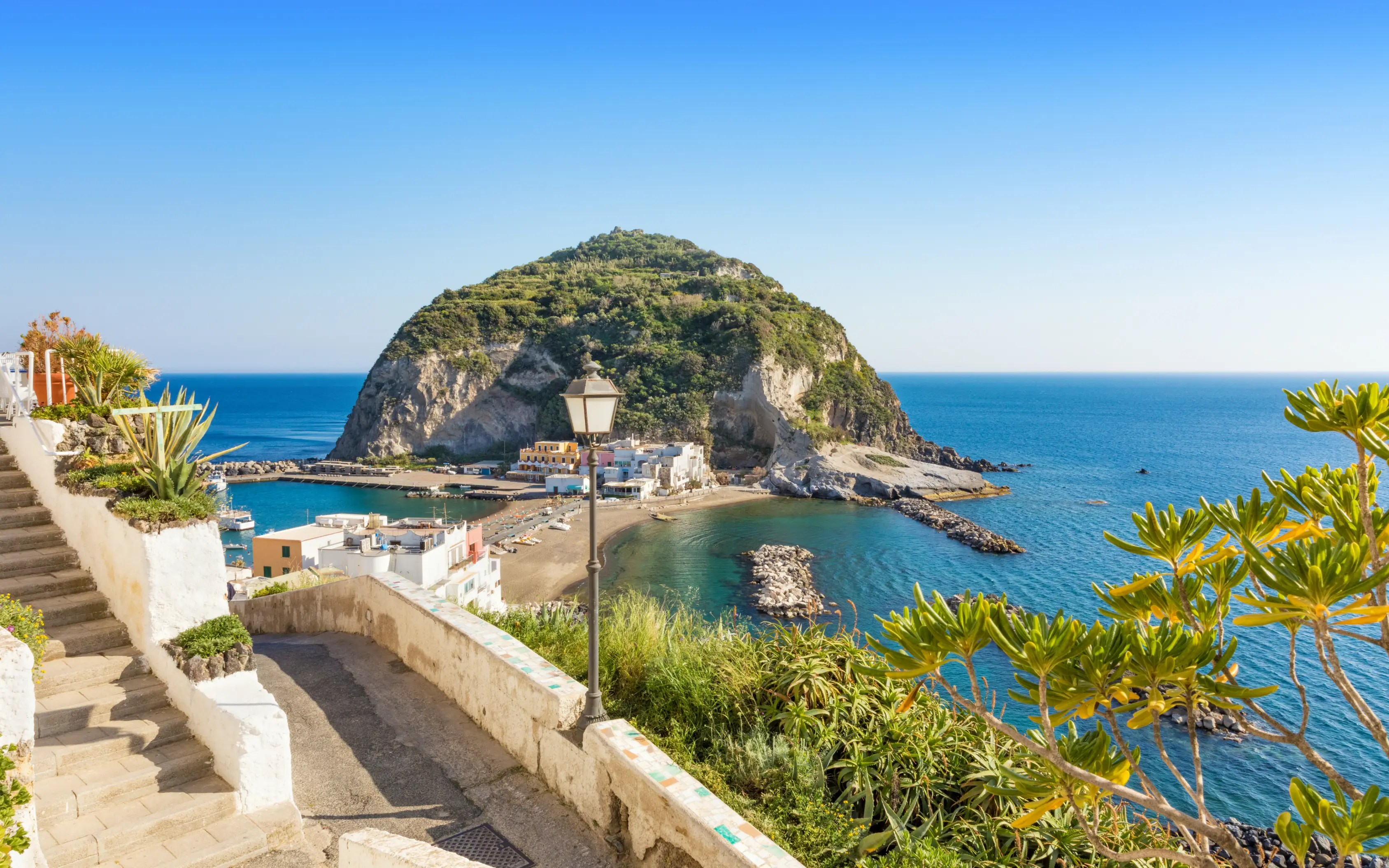 An Island at the End of a Causeway in Ischia 