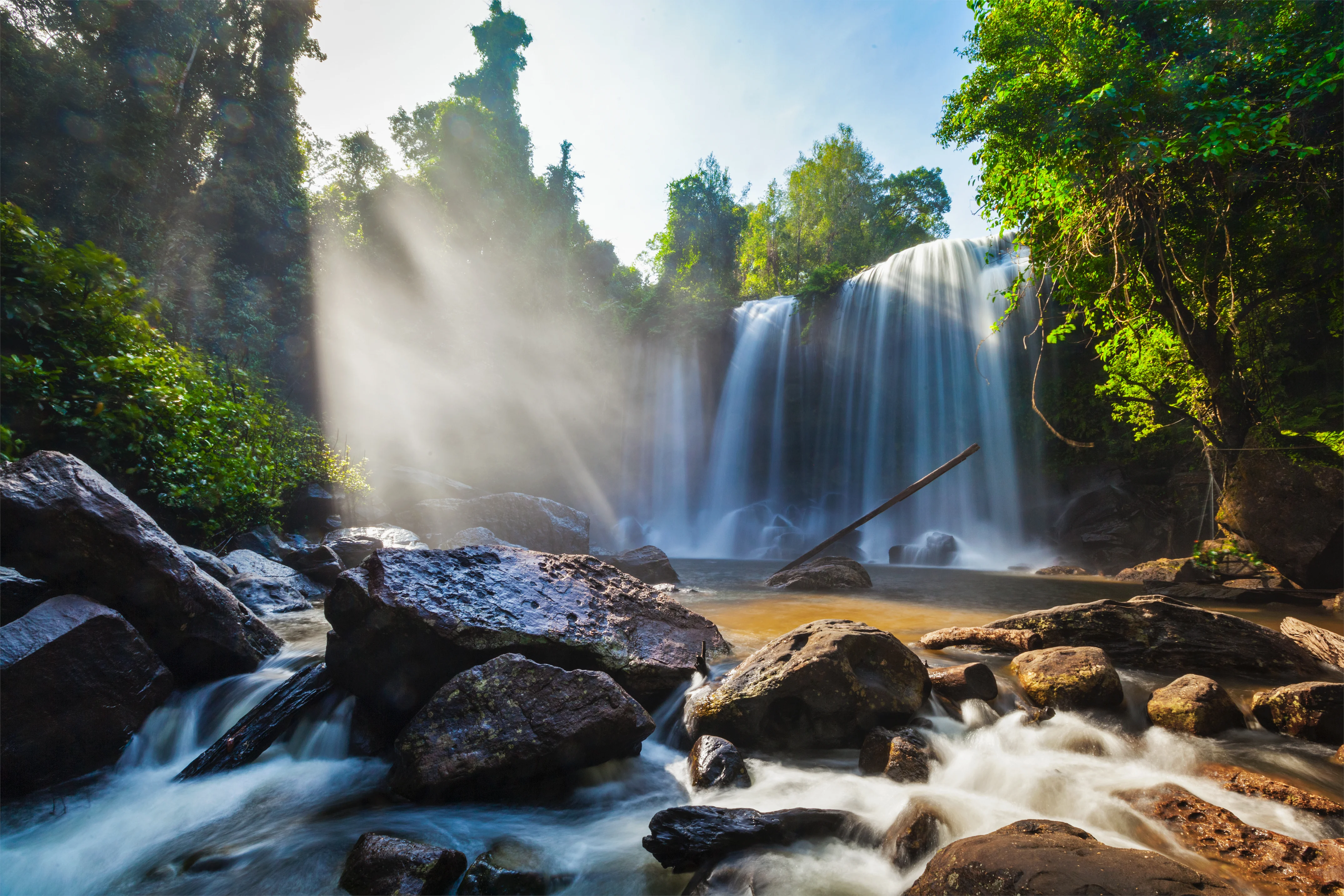 Waterfall at Phnom Kulen in Cambodia